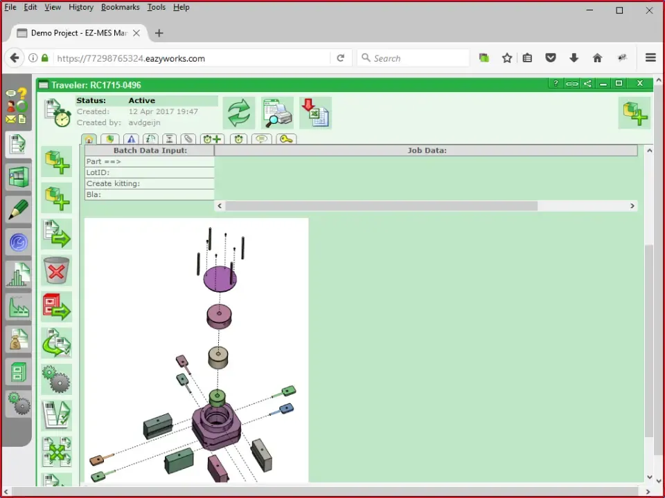 EazyWorks interface