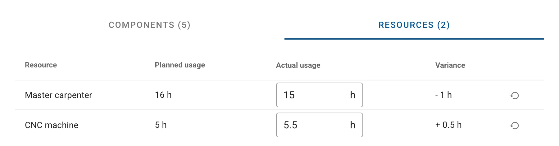 Adjust material usage
